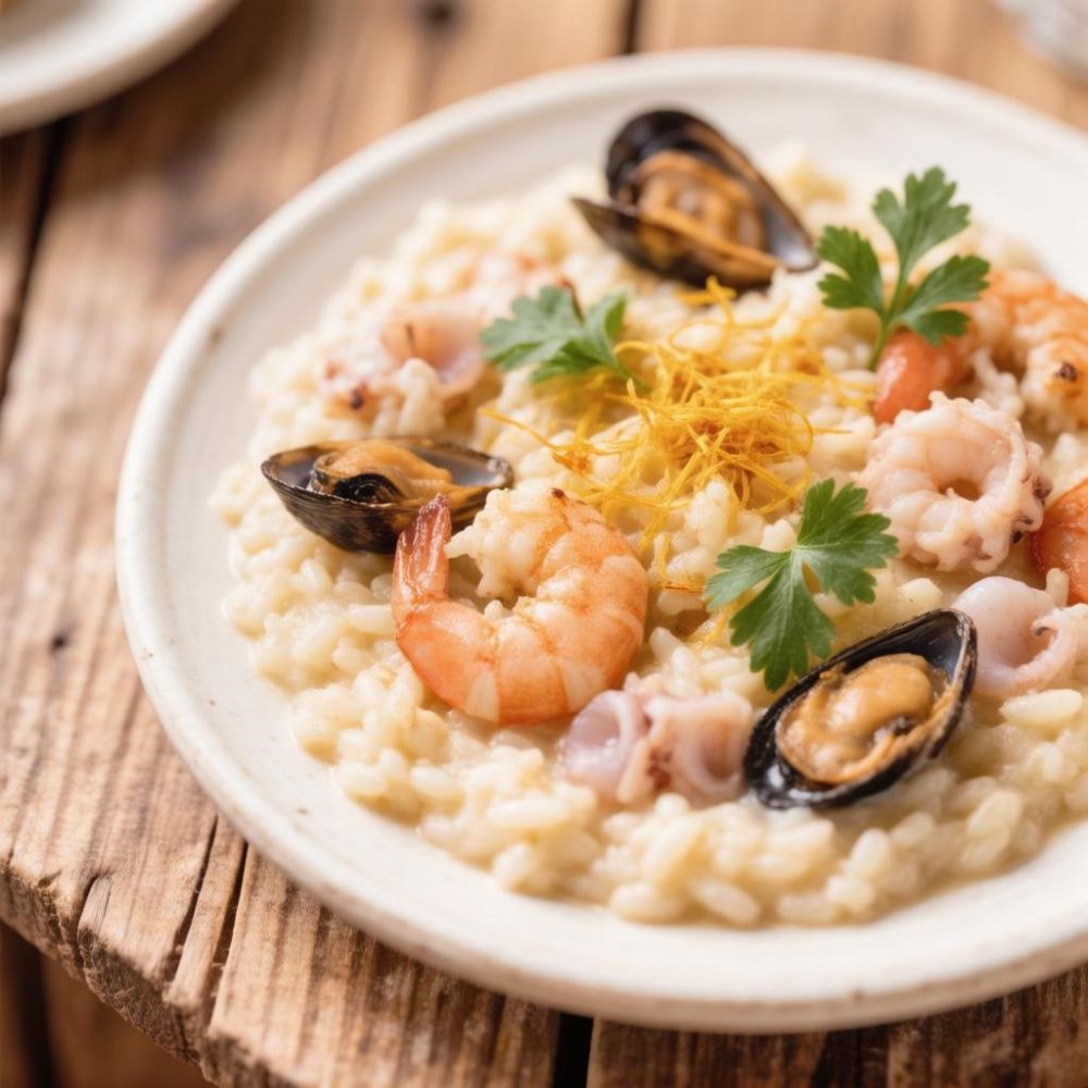 Ризотто с морепродуктами и шафраном